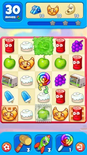 Скачать Sugar Heroes - match 3 game [MOD: безлимитные жизни и подсказки] на телефон — скриншот 5