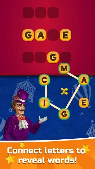 Circus Words: Magic Puzzle [MOD: без рекламы и подсказки доступны] — Скачать бесплатно (APK) — скриншот 3