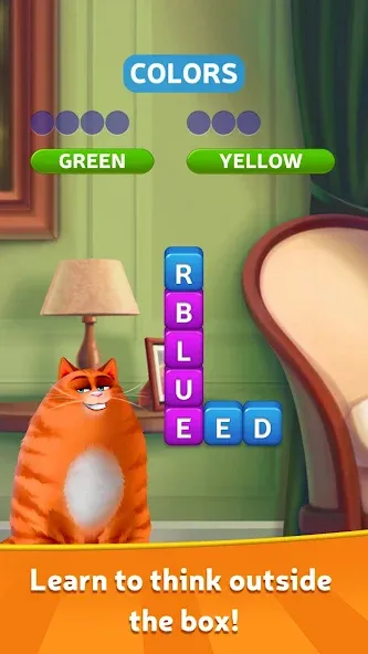 Скачать Kitty Scramble: Word Game [MOD: безлимитные подсказки и жизни] — скриншот 1