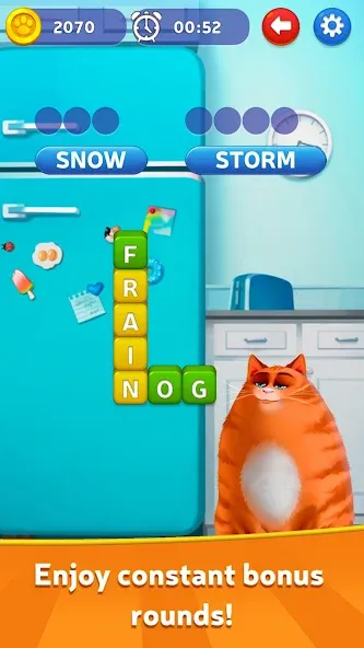 Скачать Kitty Scramble: Word Game [MOD: безлимитные подсказки и жизни] — скриншот 3