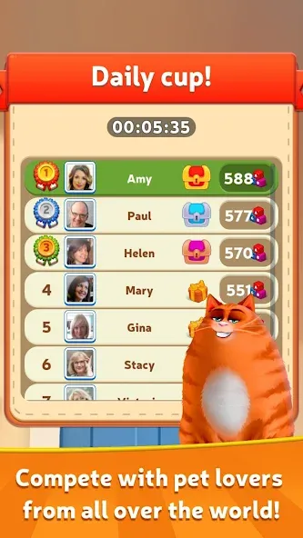Скачать Kitty Scramble: Word Game [MOD: безлимитные подсказки и жизни] — скриншот 4