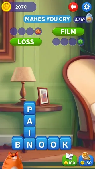 Скачать Kitty Scramble: Word Game [MOD: безлимитные подсказки и жизни] — скриншот 5
