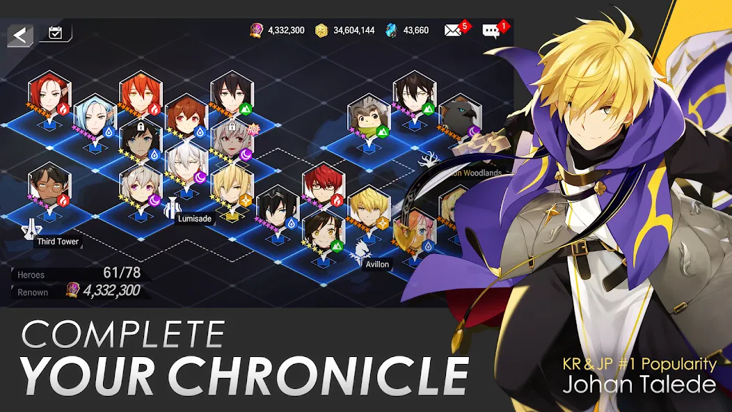 Скачать Lord of Heroes: anime games [MOD: много ресурсов и усиленные герои] — скриншот 2