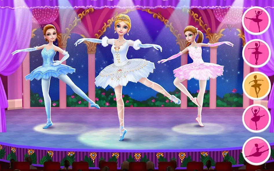 Взломанная Pretty Ballerina - Girl Game [MOD: открыты все наряды и уровни] на Андроид — скриншот 1
