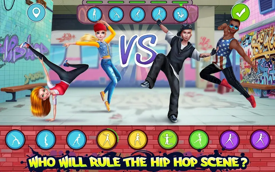 Hip Hop Battle - Girls vs Boys [MOD: безлимитные деньги и все наряды] на Андроид — скриншот 1