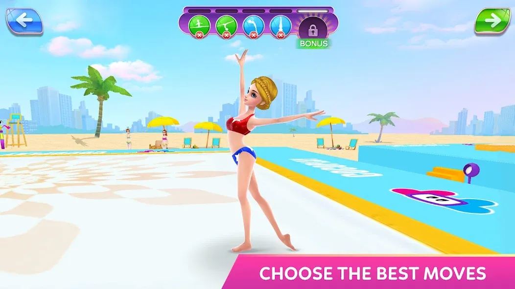 Скачать Gymnastics Superstar Star Girl [MOD: безлимитные деньги и все костюмы] на телефон — скриншот 2
