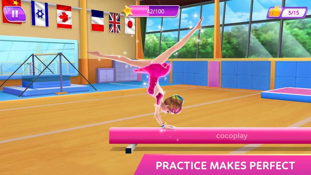 Скачать Gymnastics Superstar Star Girl [MOD: безлимитные деньги и все костюмы] на телефон — скриншот 4