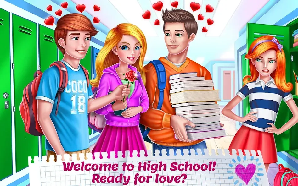 Взломанная High School Crush - Love Story [MOD: романтические приключения без ограничений] на Андроид — скриншот 1