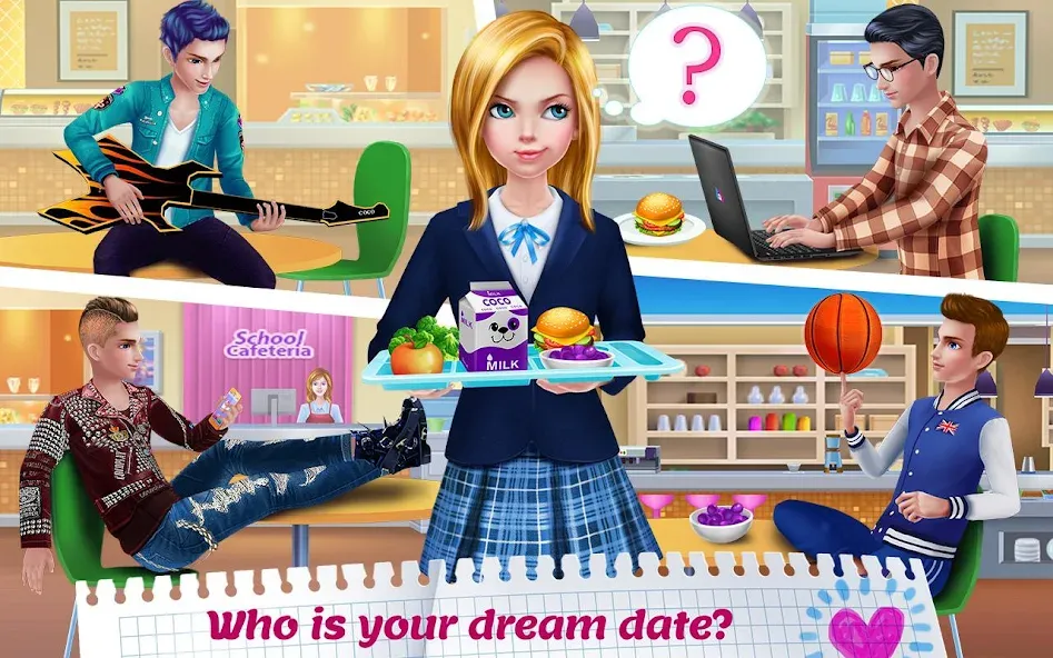 Взломанная High School Crush - Love Story [MOD: романтические приключения без ограничений] на Андроид — скриншот 2