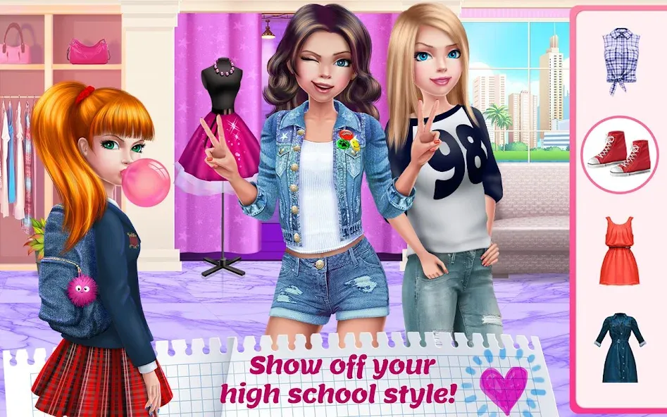 Взломанная High School Crush - Love Story [MOD: романтические приключения без ограничений] на Андроид — скриншот 3
