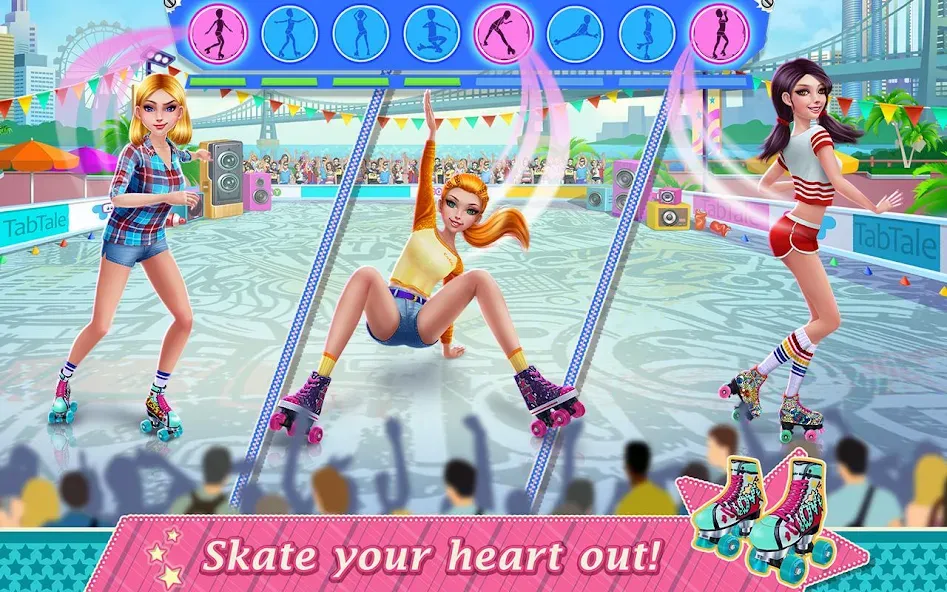 Взломанная Roller Skating Girls [MOD: безлимитные монеты и все уровни открыты] на Андроид — скриншот 2