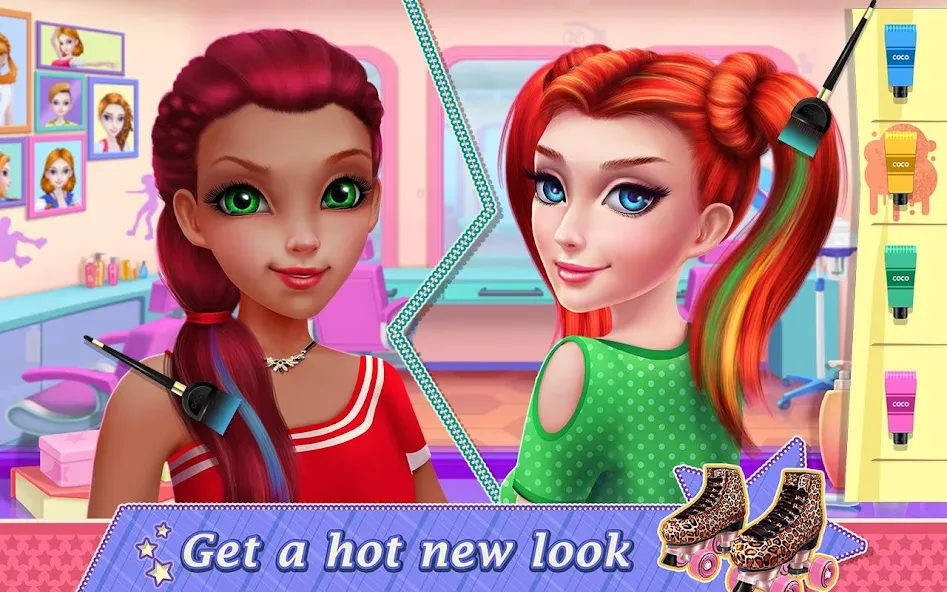 Взломанная Roller Skating Girls [MOD: безлимитные монеты и все уровни открыты] на Андроид — скриншот 3