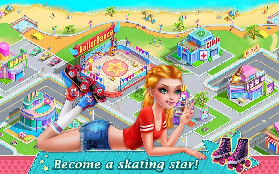 Взломанная Roller Skating Girls [MOD: безлимитные монеты и все уровни открыты] на Андроид — скриншот 5