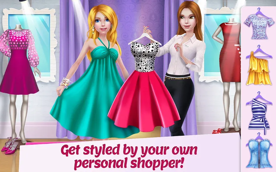 Взломанная Shopping Mall Girl: Chic Game [MOD: безлимитные деньги и все наряды] на Андроид — скриншот 3