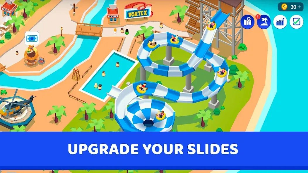 Idle Theme Park Tycoon [MOD: безлимитные деньги и все аттракционы] на Андроид — скриншот 3