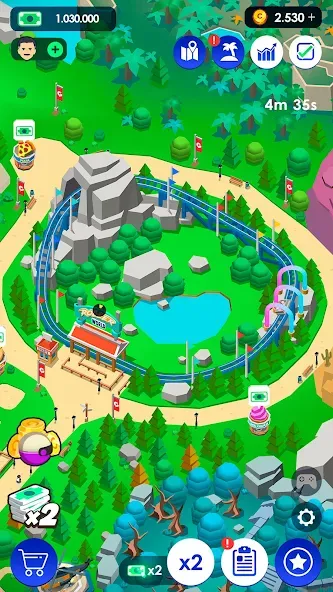 Idle Theme Park Tycoon [MOD: безлимитные деньги и все аттракционы] на Андроид — скриншот 4