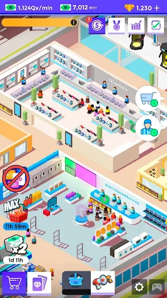 Взломанная Idle Supermarket Tycoon－Shop [MOD: безлимитные деньги и все улучшения] на Андроид — скриншот 5
