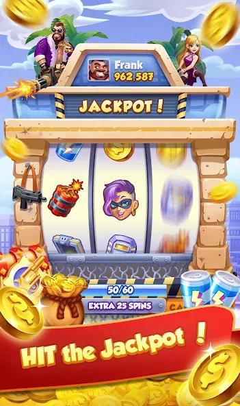 Coin Gangster - Spin Master [MOD: безлимитные монеты и усиленные вращения] (Бесплатно / APK) — скриншот 1
