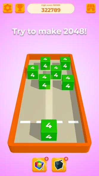 Скачать взлом Chain Cube 2048: 3D merge game [MOD: без рекламы и много денег] — скриншот 4