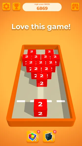Скачать взлом Chain Cube 2048: 3D merge game [MOD: без рекламы и много денег] — скриншот 5