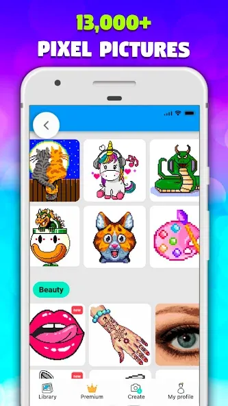 Pixel Art book・Color by number [MOD: бесконечные краски и все рисунки открыты] — Скачать бесплатно (APK) — скриншот 1
