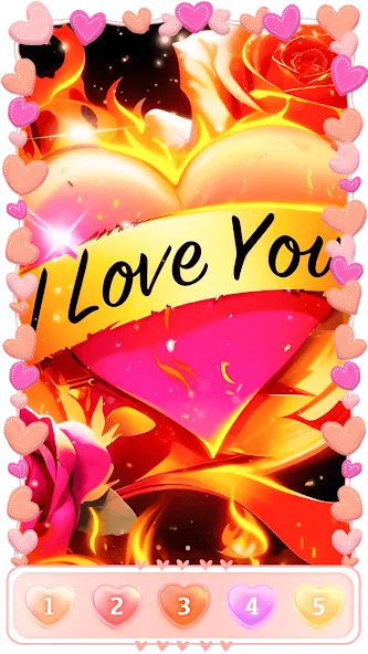 Love, Heart Coloring Book [MOD: романтические раскраски без ограничений] на Андроид — скриншот 3