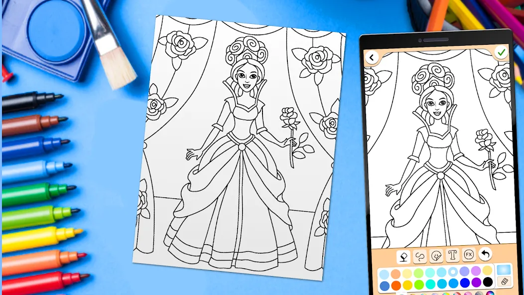 Coloring for girls and women [MOD: все раскраски и инструменты открыты] последняя версия — скриншот 5