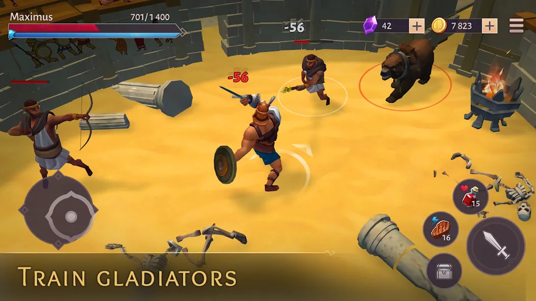 Gladiators: Survival in Rome [MOD: безлимитные деньги и ресурсы] последняя версия — скриншот 3