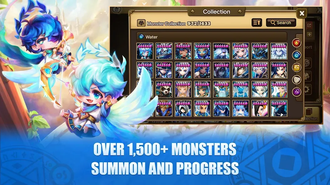Взломанная Summoners War [MOD: безлимитные ресурсы и мощные монстры] на Андроид — скриншот 2