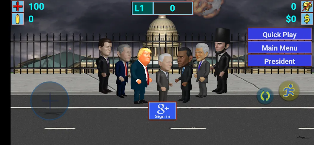 Aliens vs President [MOD: безлимитные деньги и всё разблокировано] на Андроид — скриншот 1