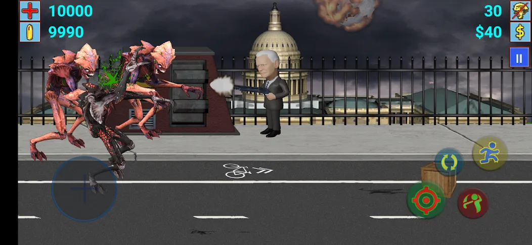 Aliens vs President [MOD: безлимитные деньги и всё разблокировано] на Андроид — скриншот 2