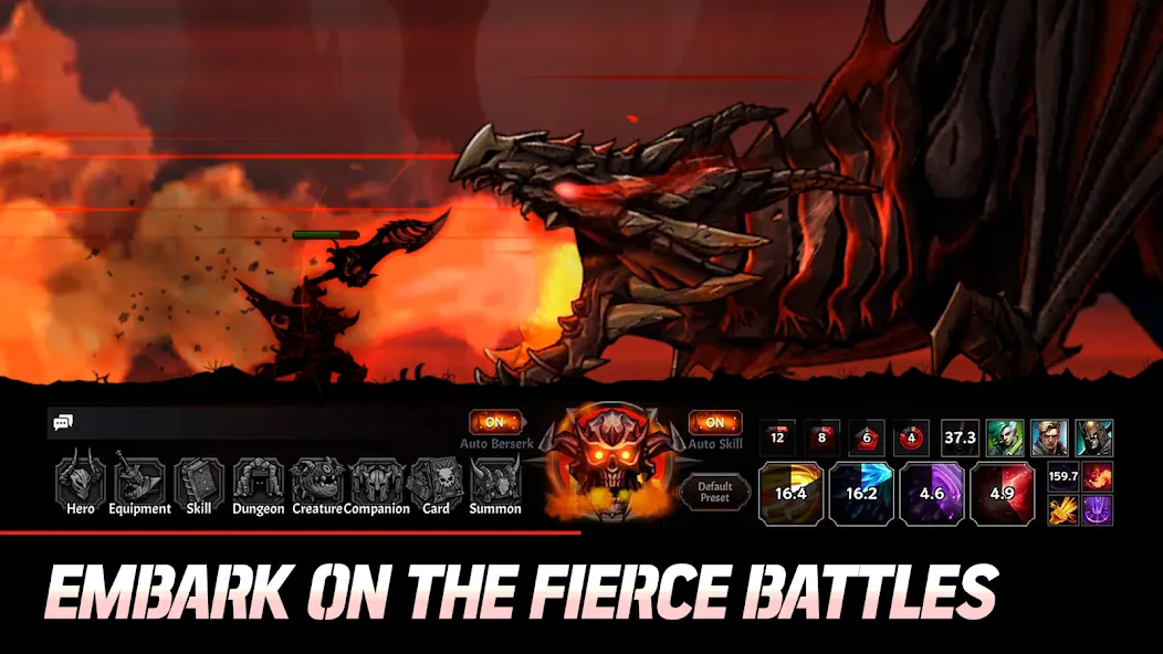 Idle Berserker: legend of rpg [MOD: безлимитные ресурсы и мощные герои] на Андроид — скриншот 1