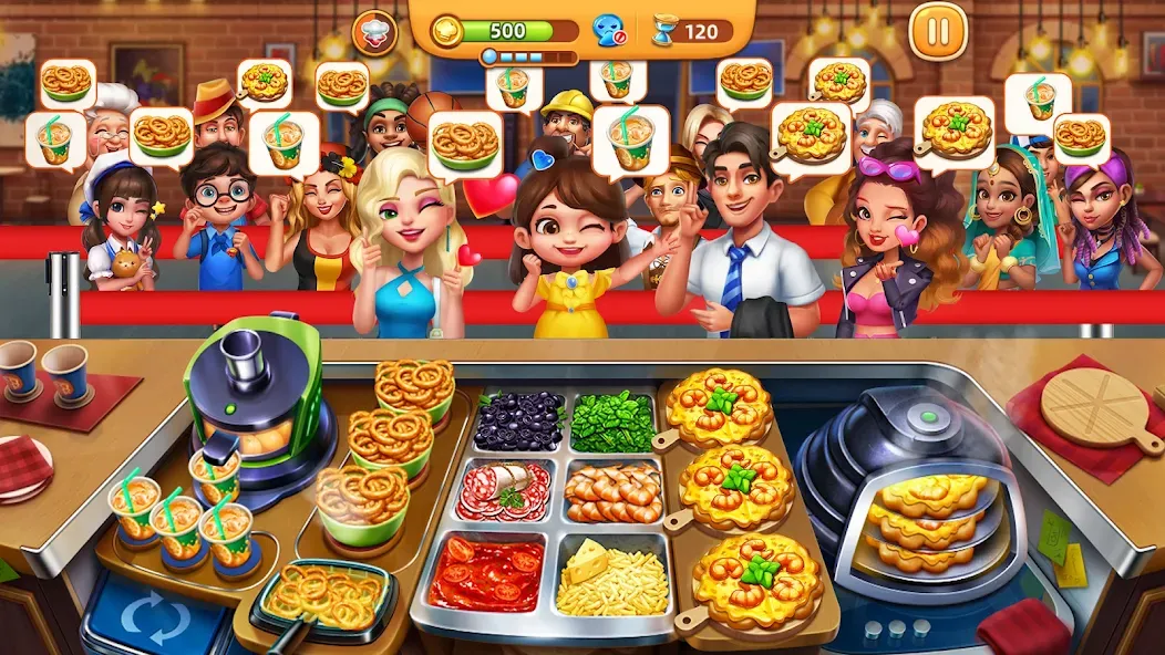 Взломанная Cooking City - Cooking Games [MOD: безлимитные монеты и алмазы] на Андроид — скриншот 2