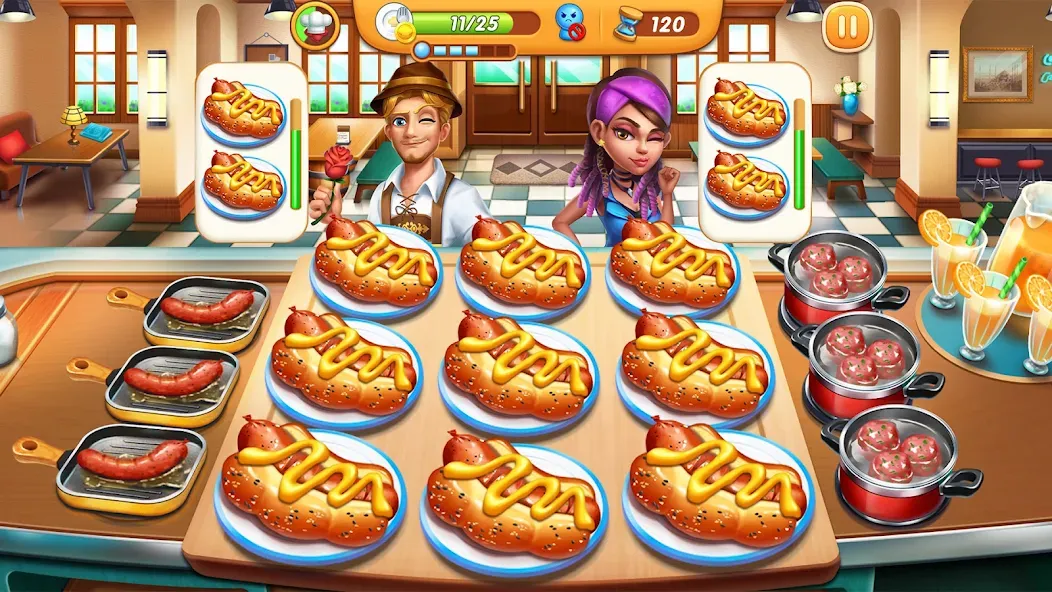 Взломанная Cooking City - Cooking Games [MOD: безлимитные монеты и алмазы] на Андроид — скриншот 4