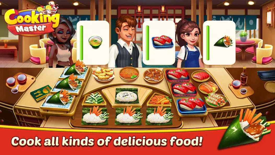 Взломанная Cooking Master:Restaurant Game [MOD: безлимитные деньги и все рецепты] на Андроид — скриншот 3