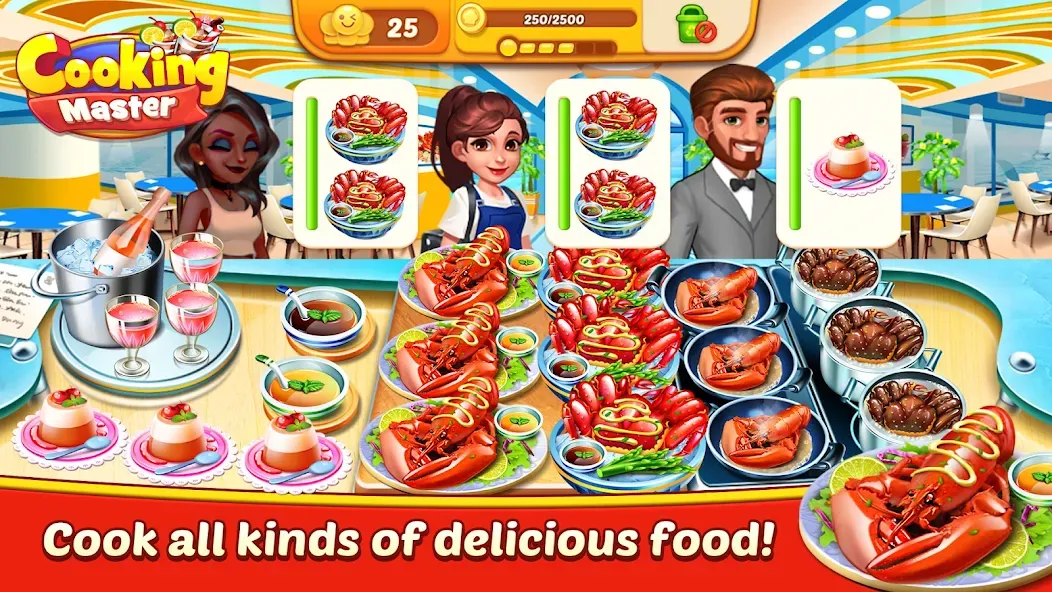 Взломанная Cooking Master:Restaurant Game [MOD: безлимитные деньги и все рецепты] на Андроид — скриншот 4