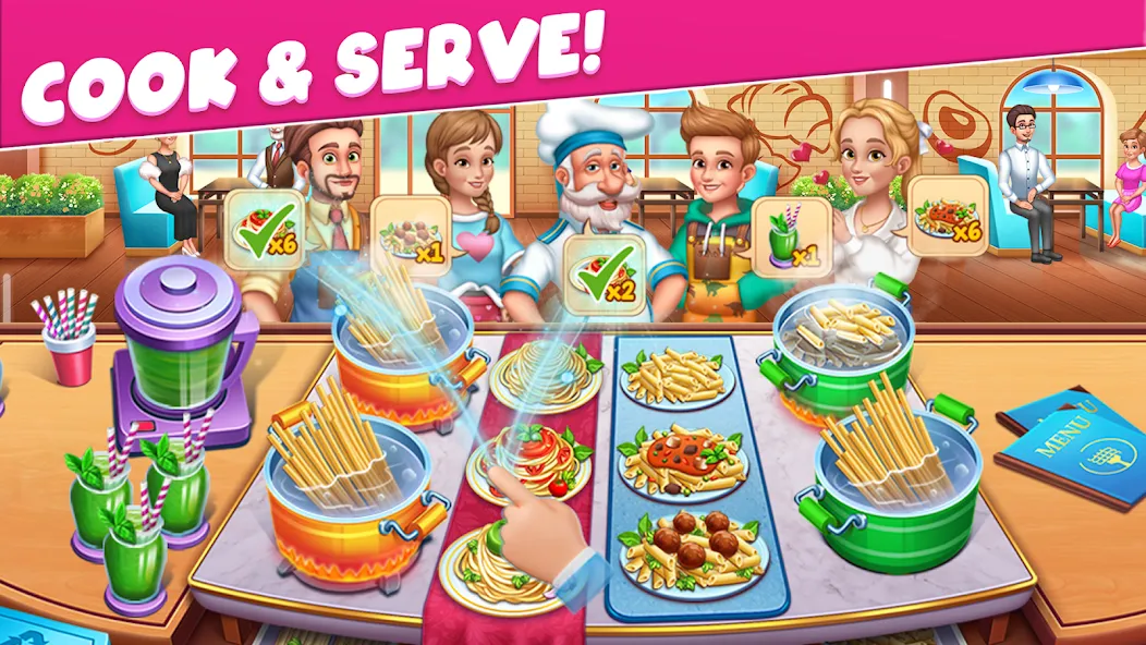Скачать взлом Cooking Taste Restaurant Games [MOD: безлимитные монеты и все блюда] — скриншот 3