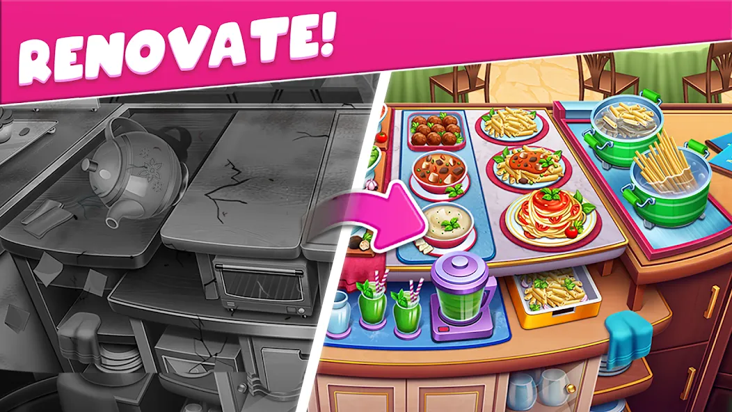 Скачать взлом Cooking Taste Restaurant Games [MOD: безлимитные монеты и все блюда] — скриншот 4