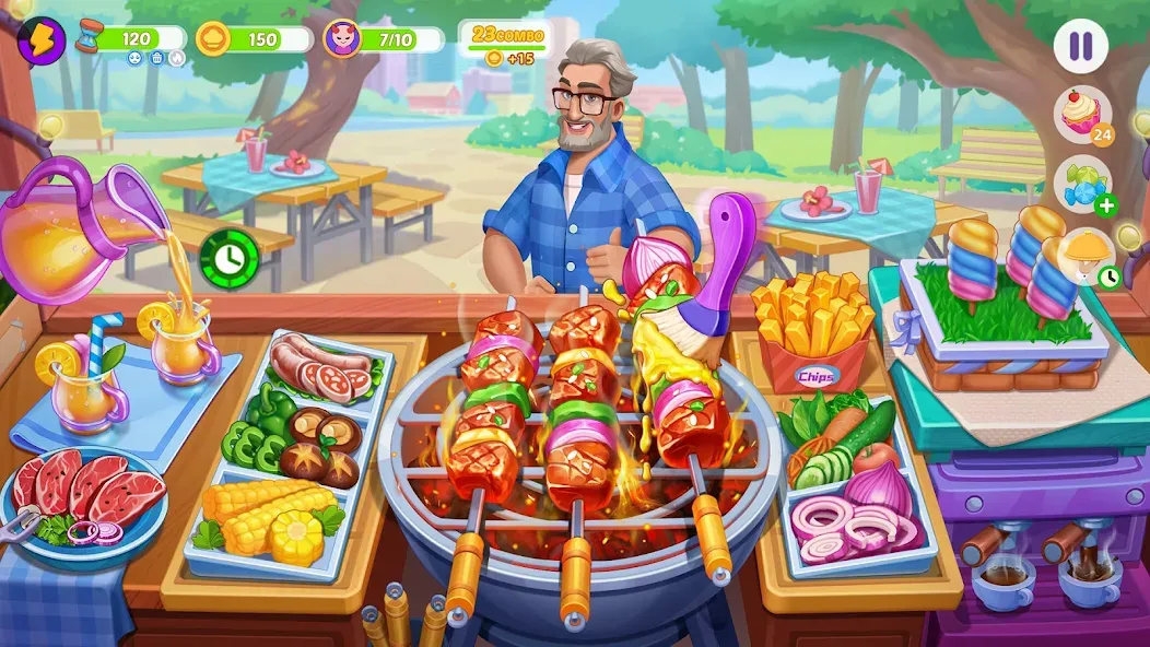 Cooking Town - Restaurant Game [MOD: безлимитные монеты и все рецепты] на Андроид — скриншот 1