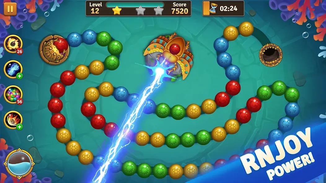 Скачать взлом Jungle Marble Blast [MOD: безлимитные монеты и открыты все уровни] — скриншот 4