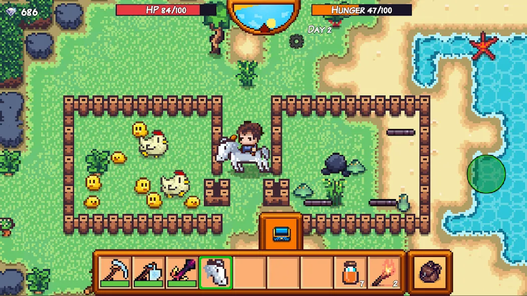 Скачать взлом Pixel Survival Game 3 [MOD: безлимитные ресурсы и здоровье] — скриншот 3