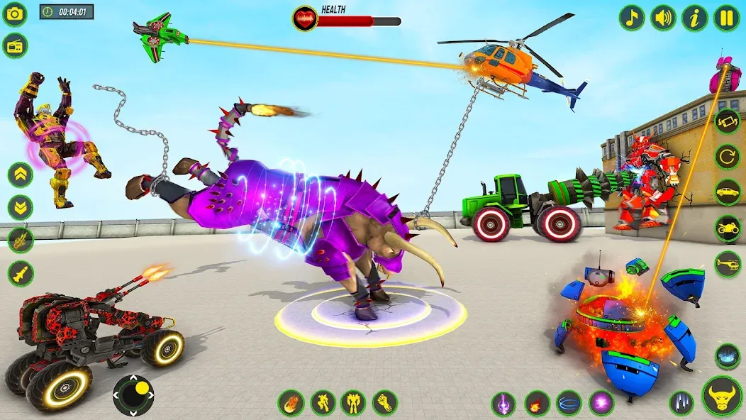 Взломанная Bull Robot Car Game:Robot Game [MOD: безлимитные деньги и топливо] на Андроид — скриншот 4