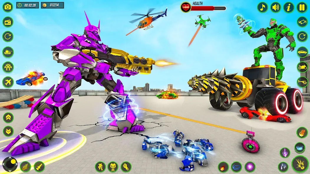 Взломанная Bull Robot Car Game:Robot Game [MOD: безлимитные деньги и топливо] на Андроид — скриншот 5