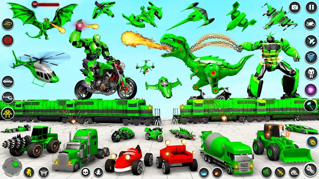 Взломанная Dino Robot - Car Robot Games [MOD: разблокированы все роботы и машины] на Андроид — скриншот 3