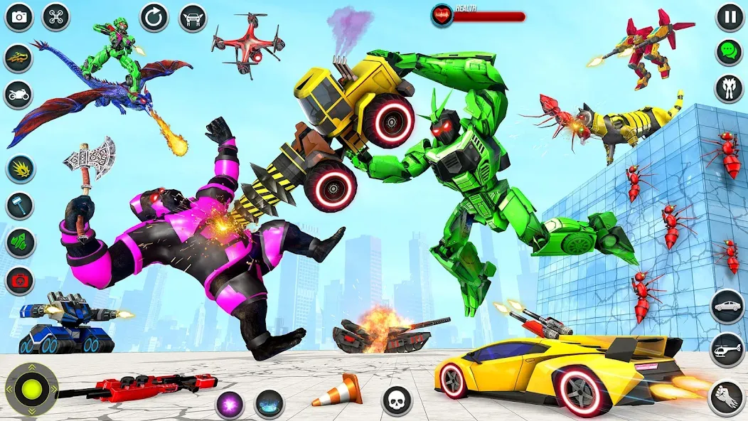 Взломанная Dino Robot - Car Robot Games [MOD: разблокированы все роботы и машины] на Андроид — скриншот 4