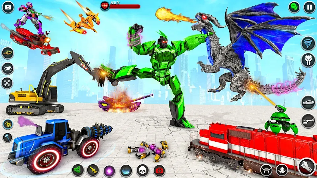 Взломанная Dino Robot - Car Robot Games [MOD: разблокированы все роботы и машины] на Андроид — скриншот 5