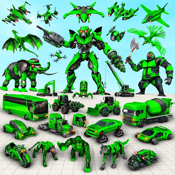 Multi Animal Robot Car Games [MOD: разблокированы все роботы и машины] (Бесплатно / APK) — скриншот 1