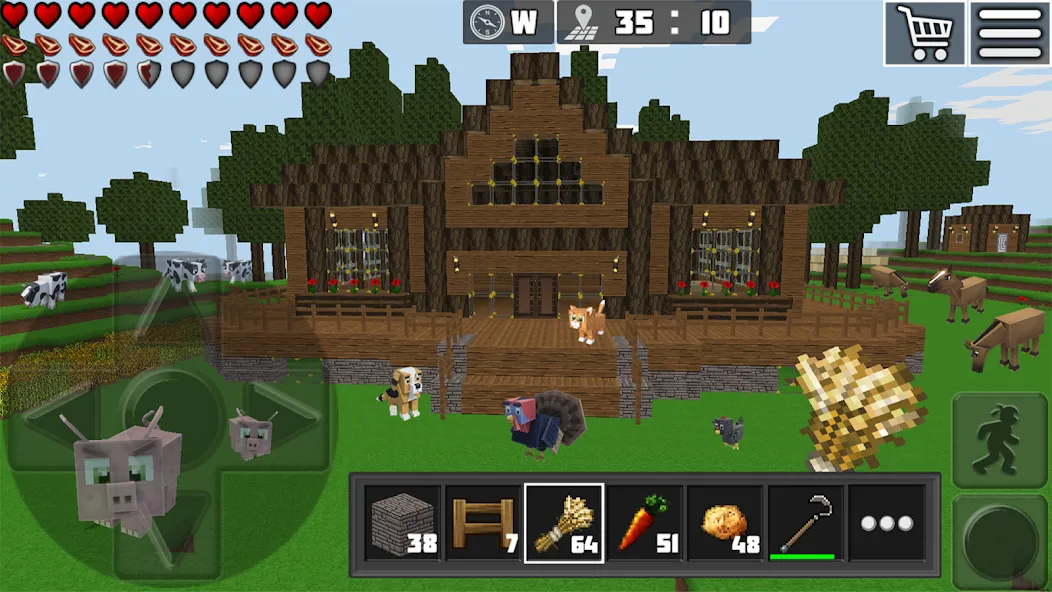Скачать взлом World Craft: Block Craftsman [MOD: безлимитные ресурсы и открыты все рецепты] — скриншот 2