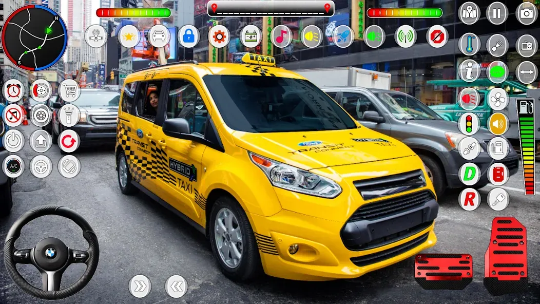 Скачать US Taxi Game 2023-Taxi Driver [MOD: безлимитные деньги и топливо] — скриншот 3