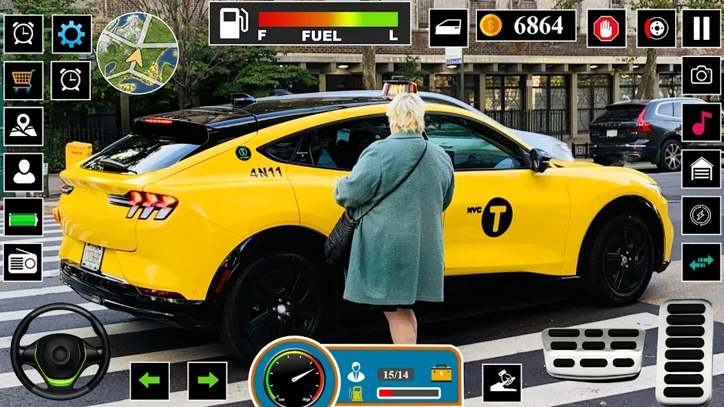 Скачать US Taxi Game 2023-Taxi Driver [MOD: безлимитные деньги и топливо] — скриншот 4